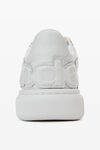 Alexander Wang optic white 徽标装饰发泡卵石纹皮革运动鞋
