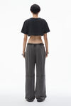 Alexander Wang acid black cropped tee in acid wash jersey