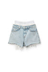 LOGO ELASTIC BRIEF LAYER SHORTS IN DENIM 