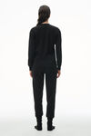 alexander wang 中性款棉质保暖华夫格长袖衫  black