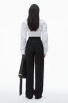 Alexander Wang black 徽标腰带高腰长裤