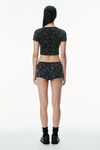 Alexander Wang washed black multi floral-print waffle knit boy short