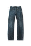 clear crystal hotfix moto pant in cotton denim