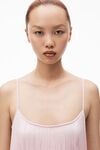 alexander wang fringe tank mini dress in compact nylon cradle pink
