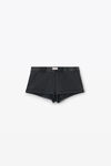 Alexander Wang washed black 华夫纹针织棉弹力男童短裤