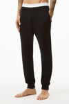 alexander wang unisex jogger in cotton waffle thermal  black