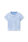 Alexander Wang washed pale blue 徽标装饰棉质平纹针织布紧身 t 恤