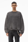 Alexander Wang vintage grey 棉质毛圈布男士徽标装饰圆领运动衫