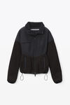 alexander wang sculpted jacket in teddy fleece & nylon black