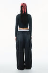 Alexander Wang washed jet black pre-styled ripstop cargo pants