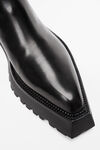 alexander wang presley mid-heel boot in leather black