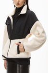 alexander wang 泰迪抓绒和尼龙塑形夹克 vintage white/black