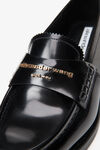 alexander wang carter 徽标装饰皮革乐福鞋  black