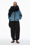 alexander wang puff logo sweatpant in structured terry black