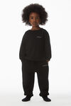 alexander wang kids logo long sleeve tee in essential jersey black