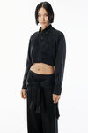 Alexander Wang black black silk charmeuse cropped shirt