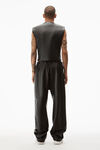 alexander wang 内衬皮革摩托车手背心 black