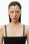 alexander wang 密织尼龙水晶饰边迷你裙 black