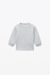 alexander wang kids logo long sleeve tee in essential jersey light heather grey