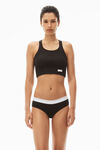 alexander wang 罗纹平纹针织布短款工字背心 black