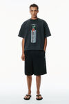 Alexander Wang washed black 电池徽标印花图案 t 恤