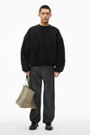 Alexander Wang black 徽标刺绣的超大号圆领棉衣