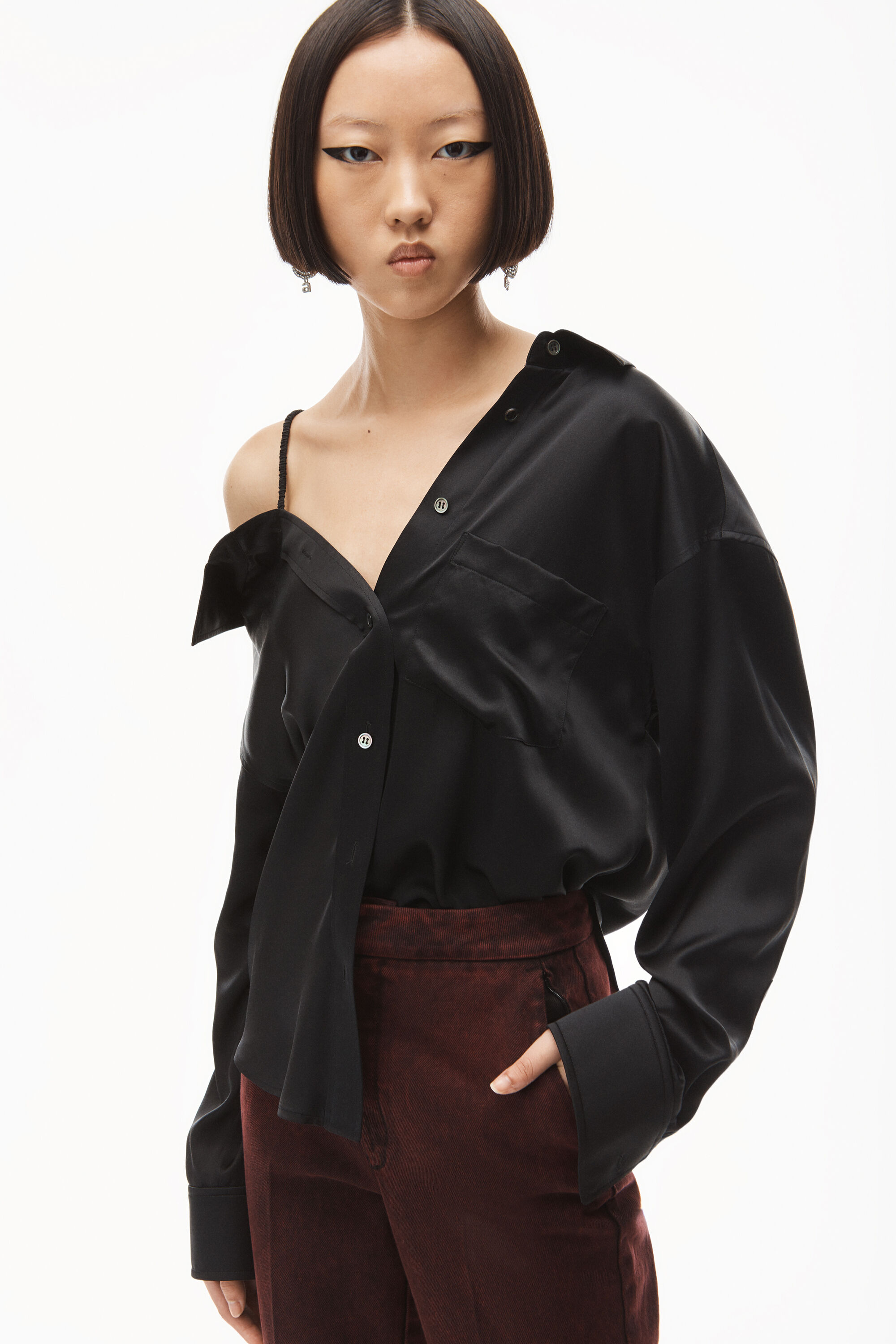 alexanderwang OFF-SHOULDER SHIRT IN 