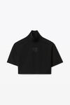 alexander wang 紧身尼龙短袖高领衫 black