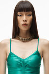 alexander wang ruched slip dress in spandex jersey poison ivy