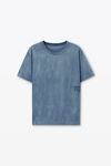Alexander Wang washed blue ink 蓝色棉质平纹针织徽标 t 恤