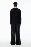 Alexander Wang black unisex long sleeve tee in high twist jersey