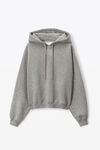 alexander wang puff logo hoodie in glitter terry sidewalk