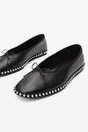 Alexander Wang black lina ballchain flat in smooth lambskin