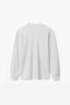 alexander wang unisex long sleeve in cotton waffle thermal  heather grey