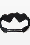 Alexander Wang red/black crystal mesh silk heart eye mask