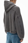 Alexander Wang vintage grey men's oversize zip-up hoodie in cotton terry