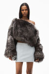 Alexander Wang light heather grey 饰经典棉质毛圈布迷你半身裙