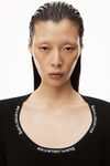 alexander wang 徽标提花装饰弹力粘胶纤维低圆领连衣裙 black