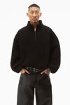 alexander wang 毛圈布半拉链运动衫 black