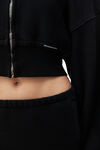 cropped zip up hoodie in classic terry