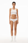 Alexander Wang white cropped racerback tank in ribbed cotton jersey