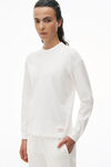 alexander wang 中性款棉质保暖华夫格长袖衫  white