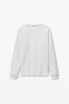 alexander wang long-sleeve tee in high twist jersey light heather grey