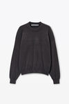 Alexander Wang grey 徽标压纹罗纹针织毛衣