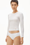 alexander wang 罗纹棉长袖 t 恤 white