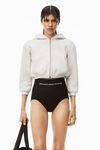 alexander wang 徽标装饰罗纹针织松紧内裤 black