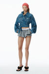 Alexander Wang deep blue regen 棉质牛仔布围裹式夹克