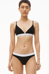 alexander wang thong in ribbed jersey black