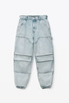 alexander wang 双正面牛仔工装裤 pebble bleach