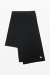 alexander wang 强缩羊毛罗纹围巾 black